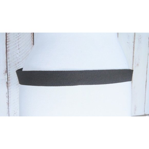 Vintage dark brown canvas leather chord belt with brass buckle - Picture 3 of 4